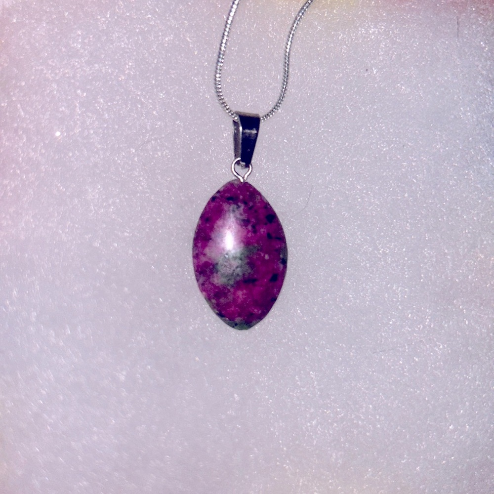 Ruby in Zoisite 16” Sterling Silver Neckl…